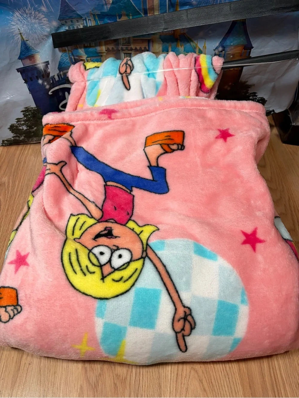 Disney Channel Throwback Pink Disco Lizzie McGuire Plush Throw 50x70 NWT